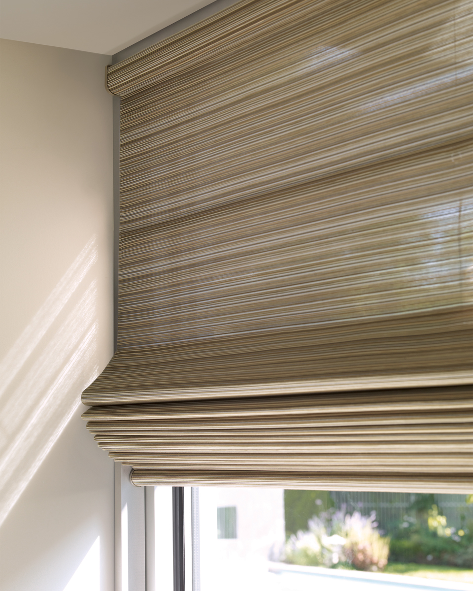 Vignette modern Roman shade with soft horizontal folds